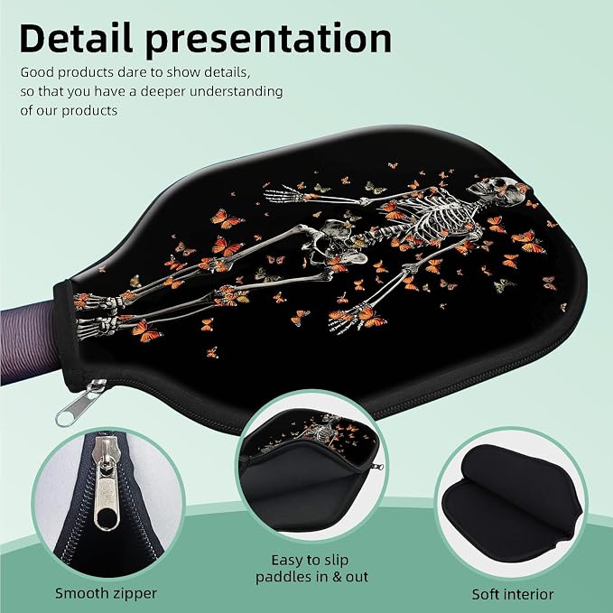 Pickleball Paddle Cover- Premium Water-Resistant Racket Sleeves with Reinforced Zippers, Universal Fit for USAPA Standard Paddles, Extra Padding Protection 6