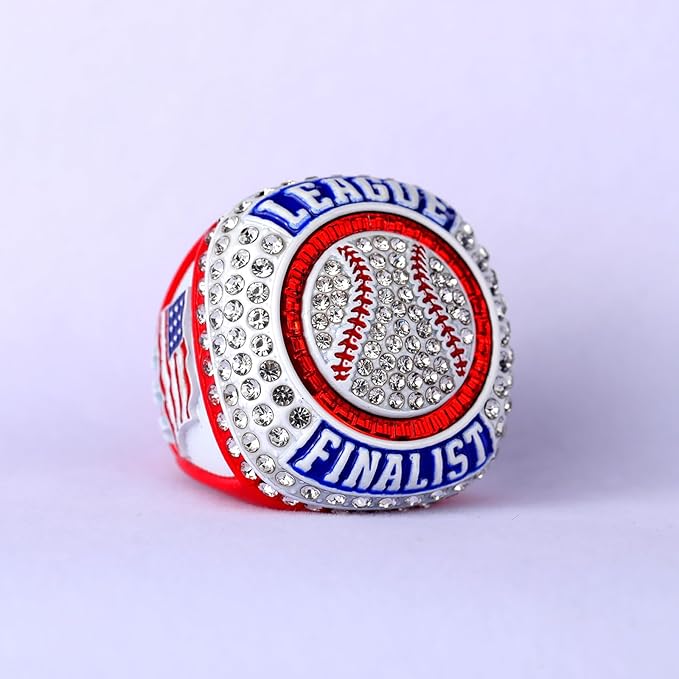 Sports Awards 12 pcs Pack Baseball League Champions & Finalist Trophy Ring Size 9.5 Baseball Awards Players Prize