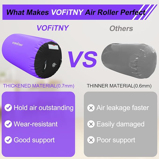 VOFiTNY Gymnastics Tumbling Equipment Air Barrel Inflatable Octagon Tumbler Roller Back-bend Trainer Cheerleading Without Pump