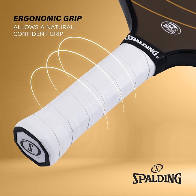 Spalding - Legacy Pro Pickleball Paddle, Elongated Carbon Fiber Face, High-Performance Lightweight Paddle for Power and Control, Durable Comfort Grip, Professional Pickleball Racket