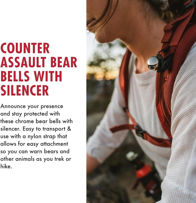 Counter Assault Bear Bell Chrome w/Silencer - 6 Pack