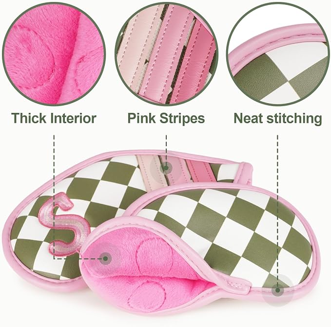 Craftsman Golf Club Cover Golf Head Cover for Driver Fairway Hybrid/Utility Woods Headcover Set Putter Head Cover for Mallet Blade DF3