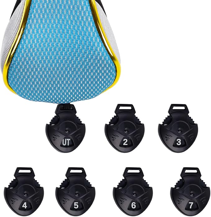 Andux 4Pcs/Set Gold Golf Hybrids Club Head Covers with Dial No. Tag MT/HY12