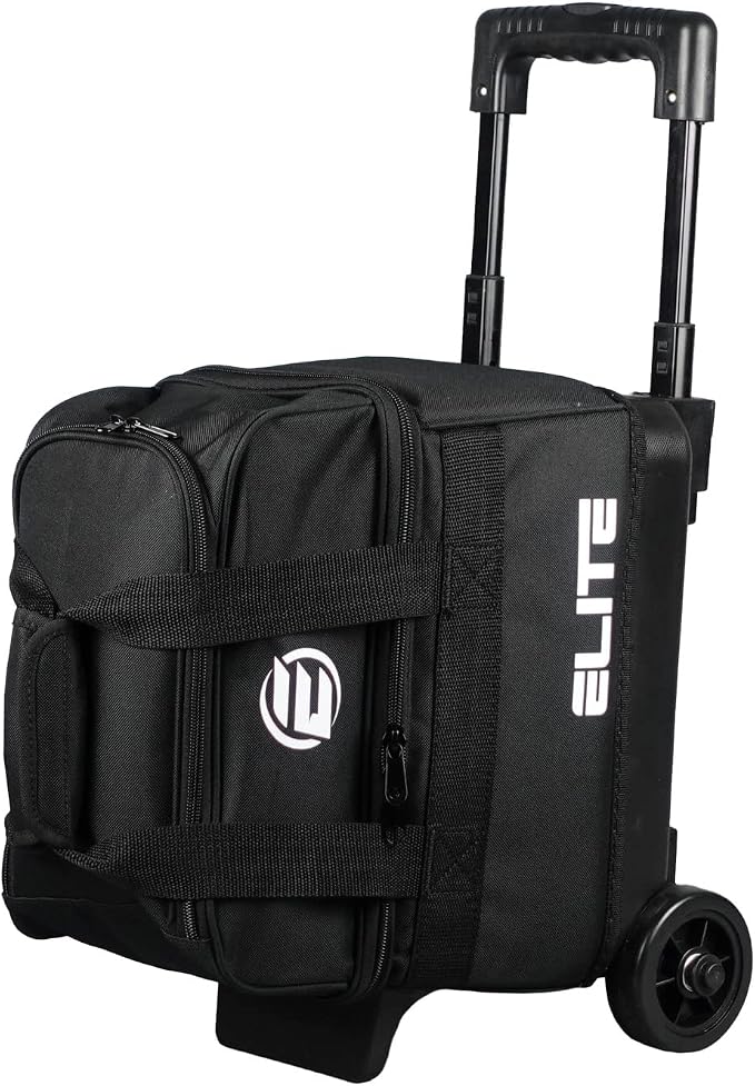 ELITE Basic Single Roller Bowling Ball Bag | Multiple Colors | Fits Up to Size 10.5 Shoes | Compact Design | Bowling Bags With Wheels
