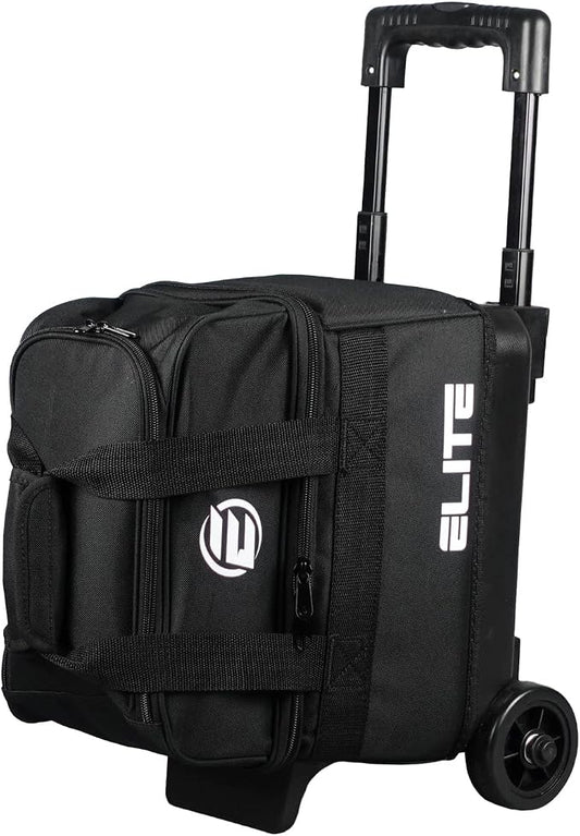 ELITE Basic Single Roller Bowling Ball Bag | Multiple Colors | Fits Up to Size 10.5 Shoes | Compact Design | Bowling Bags With Wheels