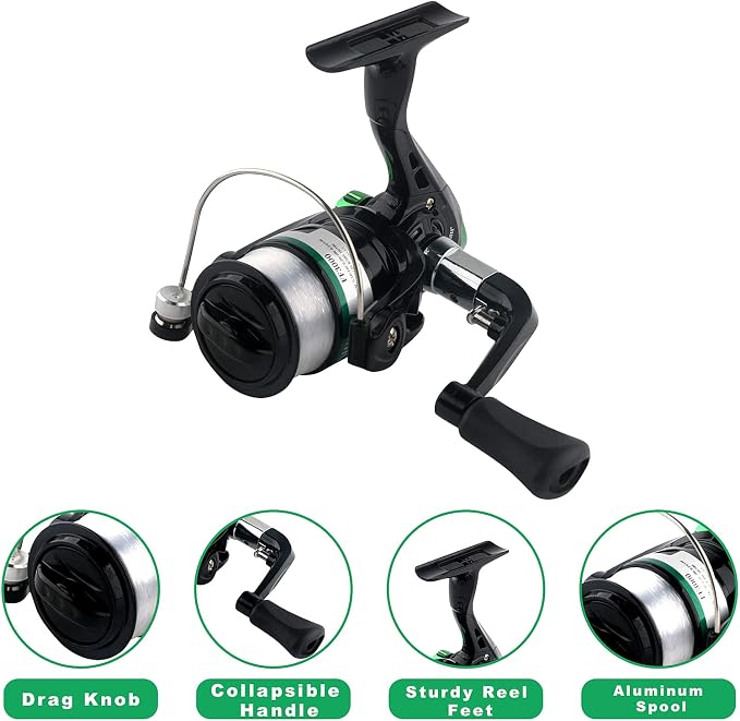 Fishing Rod Reel Full Kit Portable Travel Spinning Pole Reel Lure Carry Bag | Beginner Telescopic Fishing Rod Set 5.58FT/6.89FT Ultralight Pole Accessories Kit for Youth Adults Saltwater Freshwater