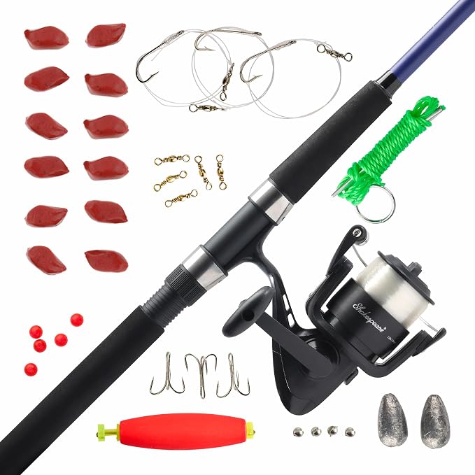 Shakespeare Catch More Fish Spinning Reel and Fishing Rod Combo with Kit