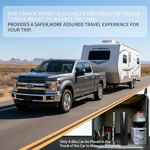 2000 lbs RV Trailer Tongue Weight Scale, Portable Tow Hitch Weight Scale for Safe Towing, Anti-Sway & Weight Distribution – Rv, Boat, Camper, Cargo Trailer & Truck Safe Towing Tool Accessories