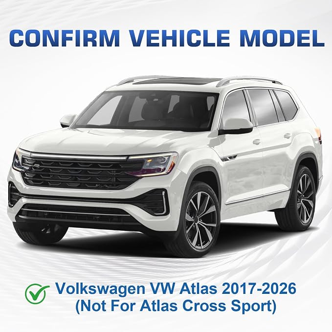 Roof Rack Cross Bars Compatible with VW Atlas 2017-2026 (Not for Atlas Cross Sport), 300LBS Heavy Duty Adjustable Aluminum Cargo Bar for Rooftop Carrier, Cross Bars for Luggage, Kayak, Canoe, Bike