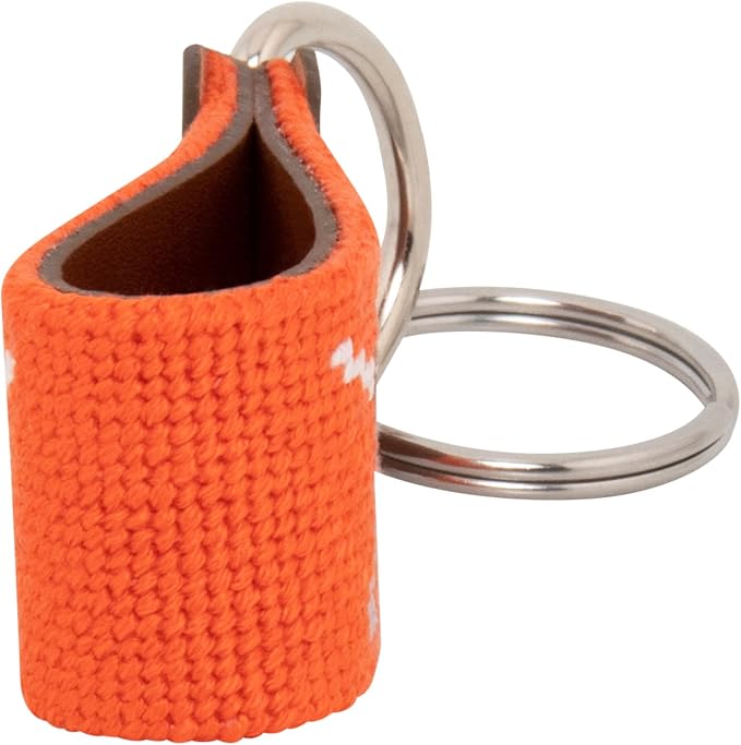 Leather Hand-Stitched Needlepoint Key Fob or Key Chain