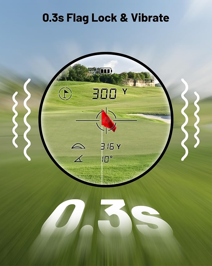 Golvia 30 Golf Range Finder 1200 Yards, 7X Magnification, Rangefinder with Slope On/Off, Flag Lock Vibration, Range Finder Golf Magnetic, USB-C Rechargeable
