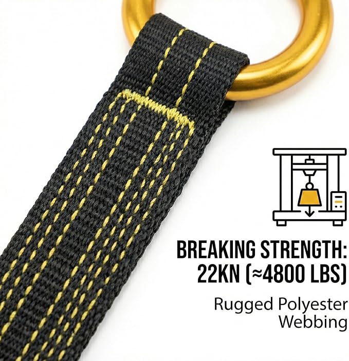 Tree Arborist Friction Saver Tree Climbing Cambium Saver Loop Belt Sling Retrievable Anchor 35.4 inch/43 inch