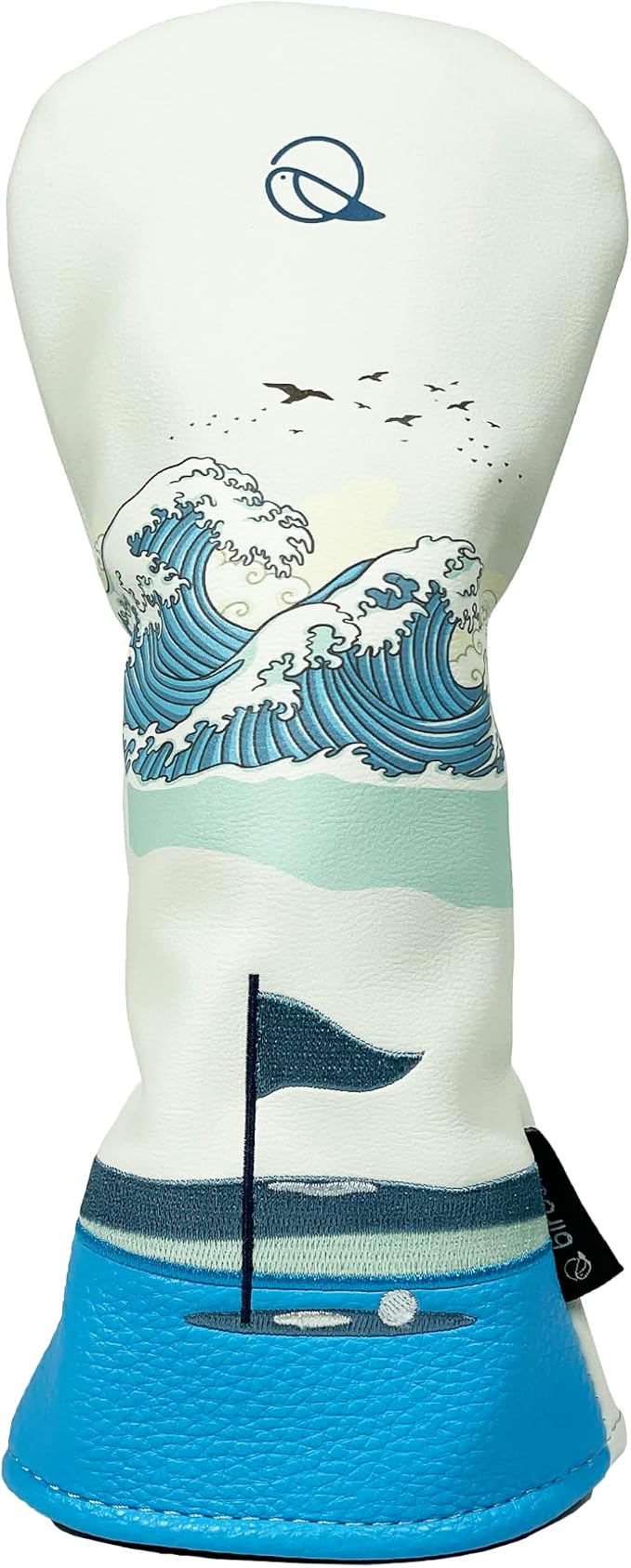 Golf Headcover for Hybrids and Fairway Woods Premium Leather Head Cover. Digitally Printed and Embroidered Design.