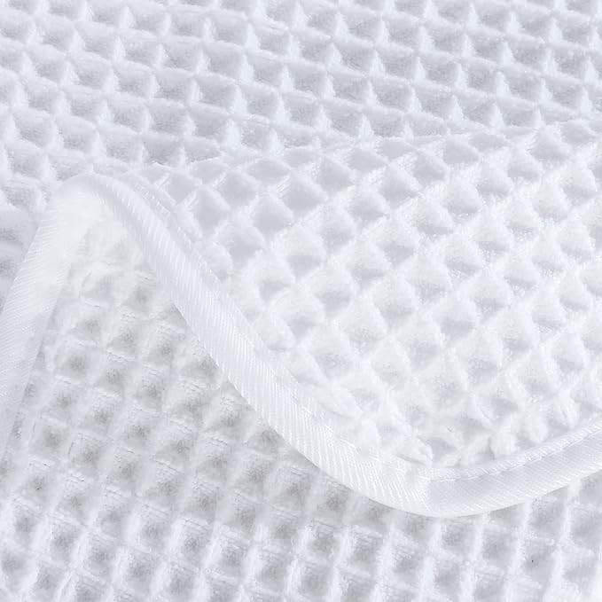 POLYTE 430 GSM Microfiber Quick Dry Lint Free Bath Sheet, 70 x 35 in, Set of 2 (Waffle Weave)