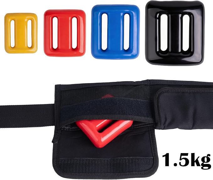Vinyl Coated Diving Weights-4pcs 1.1-4.4 lbs Dive Weights with 4 Pocket Scuba Weight Belt with Quick Release Buckle,Used for Freediving, Spearfishing & Scuba Diving-Fit for Waist 32" to 52"