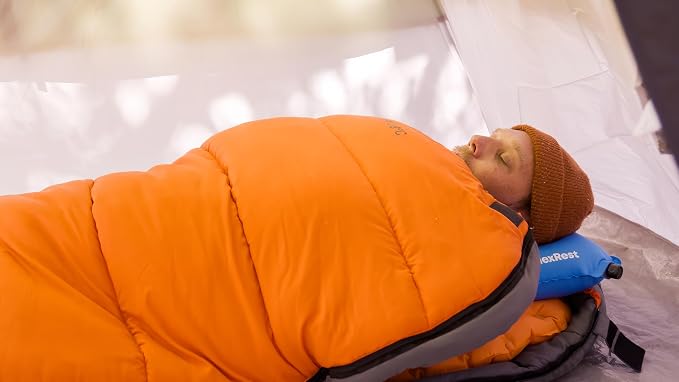 Pro Insulated Sleeping Pad for Camping | Easily Inflatable and Designed for Premium Comfort in the Lowest Temperatures | Orange