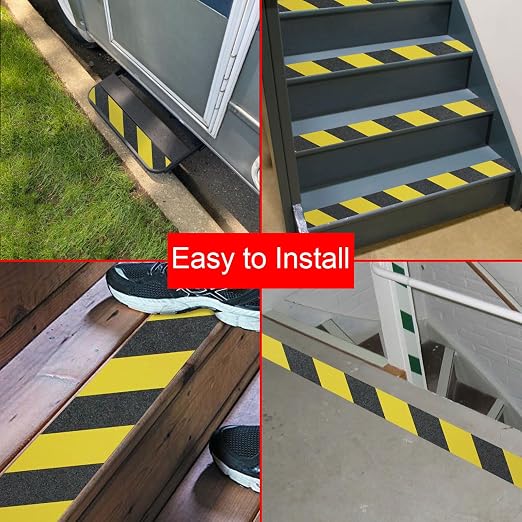 Black Diamond Self Adhesive Grip Tape - Anti Slip Traction Tape - Non Skid Tape - Anti Slip Tape Grippy Strips for Stairs, Ramps, Boat Grip 5" x 10' Caution with Cleaning Stick