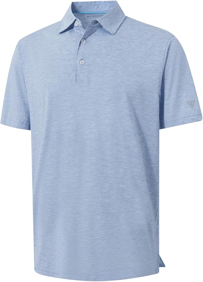 M MAELREG Men‘s Golf Shirts Short Sleeve Ultra-Light Soft Performance Quick Dry Athletic with UPF 30+ Polo Shirts for Men