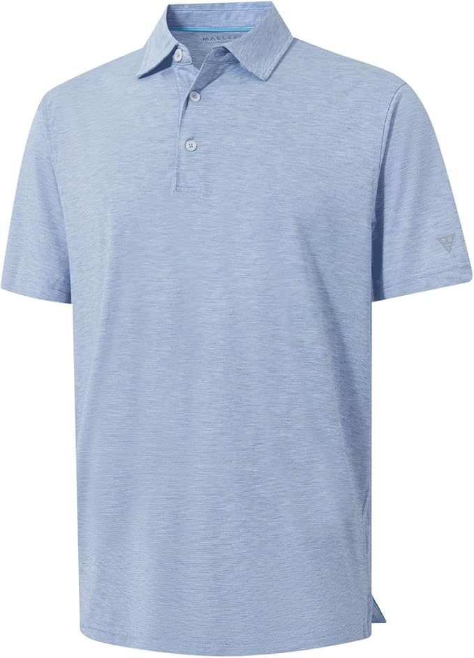 M MAELREG Men‘s Golf Shirts Short Sleeve Ultra-Light Soft Performance Quick Dry Athletic with UPF 30+ Polo Shirts for Men