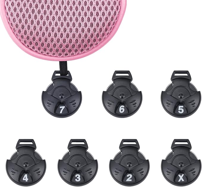 Andux 4pcs Long Neck Golf Hybrid Club Head Covers Dial No. Tag CTMT-02 | Mesh Breathable material | all the Same Size | Coloured Piping | Pull-On Closure
