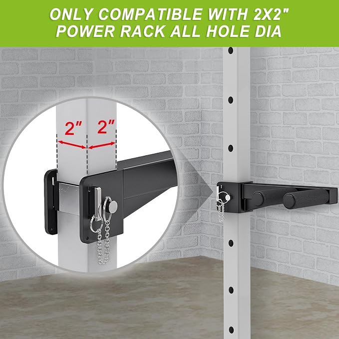 Nordic Hamstring Curl Attachment, Dip Bar, Belt Squat & Safety Spotter Arms for 2"x2" & 3"x3" Power Racks, Home Gym Strength Training Accessories