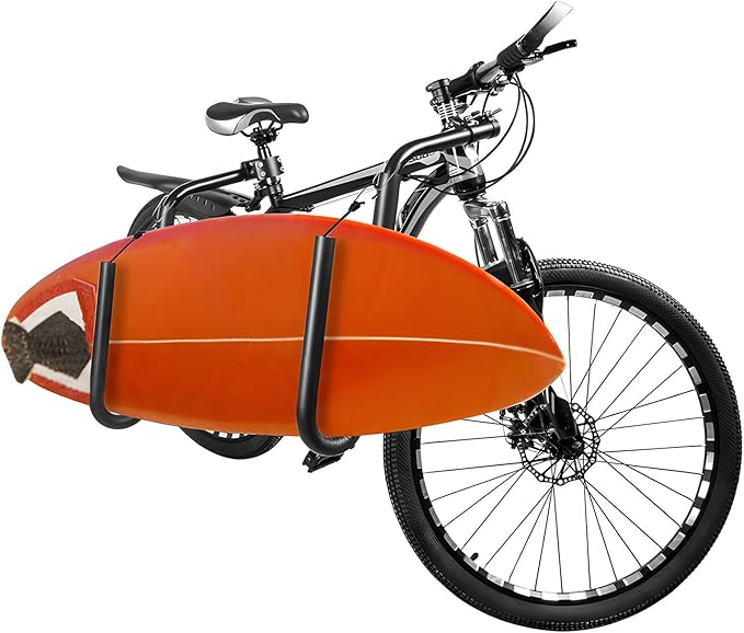 Bicycle Surfboard Racks, Bike Surf Board Holder for Shortboards, Longboards, SUP Paddleboards, Skis, Windsurfing Boards, Outdoor Sports Surfing Wakeboard Carrier Mount for Bike