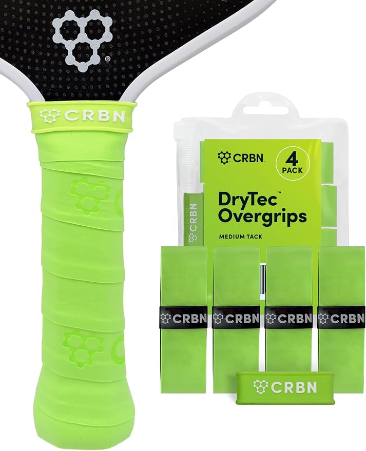 CRBN Pickleball - Drytec™ Overgrips - Pickleball Paddle Grip Tape - Absorbs Shock & Moisture - 4 Pack