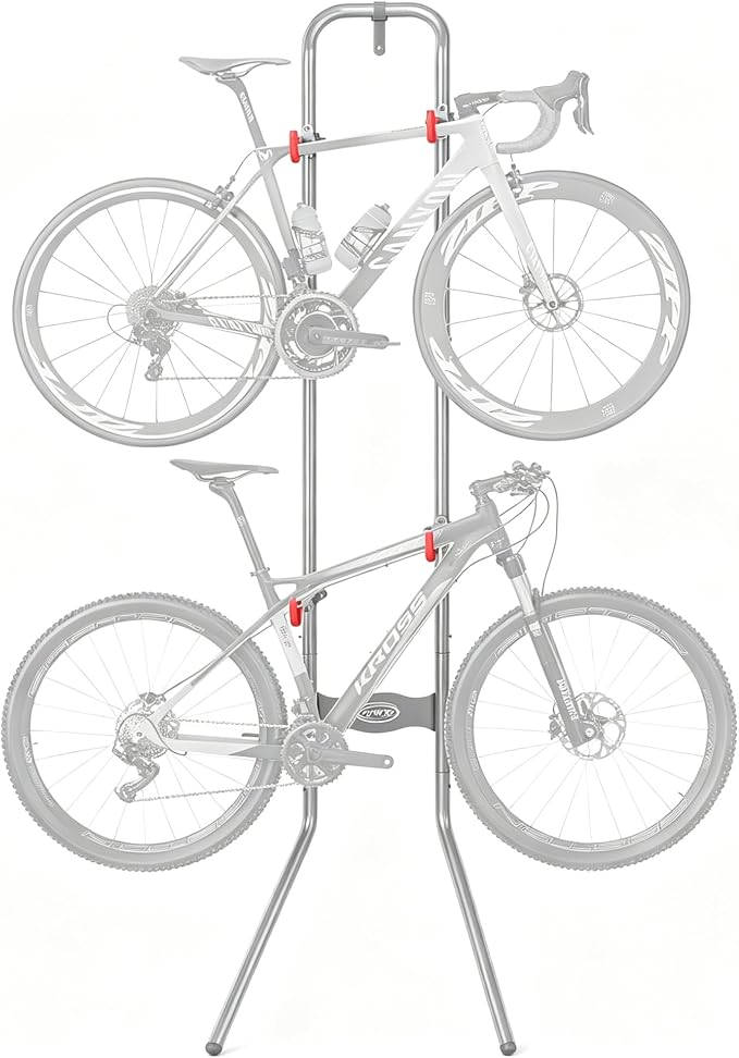 CXWXC 2 Bike Storage Rack (Max. 120LBS) - Gravity Wall Bike Rack - Fully Adjustable Bike Rack Garage,Home or Apartments - Vertical Bike Stand for Road, Mountain, and Hybrid Bicycles