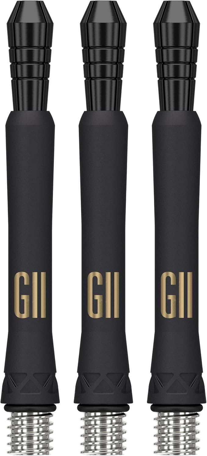 Target Darts Phil Taylor Gen 11 Power 9-Five Shafts, Raw Power Titanium Dart Shafts Pack of 3 | Phil Taylor G11 Black Shaft Set, Professional Dart Accessories – Short/Intermediate/Medium Length