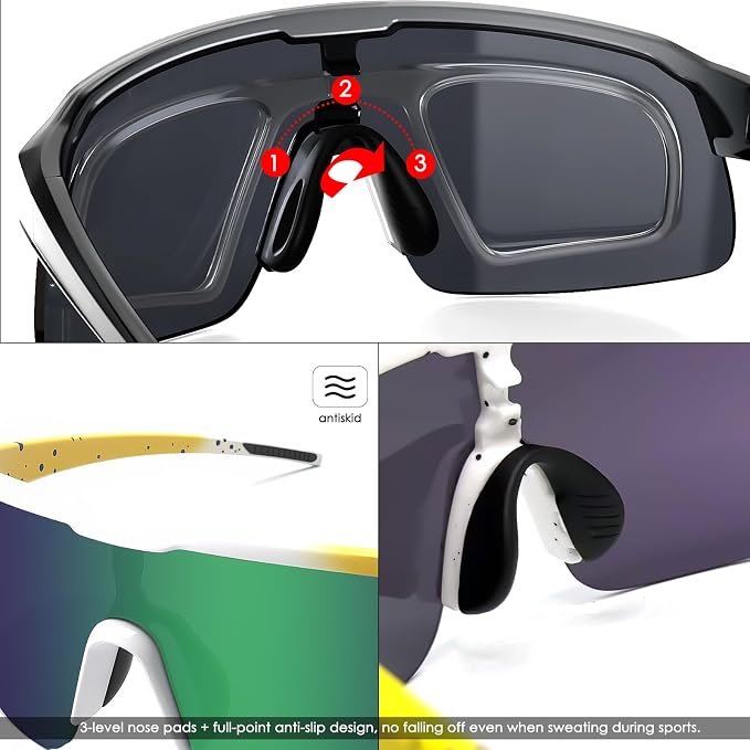 Sunglasses TR90 Frame Anti-Slip Full Coating HD Lens UV400 Protection Cycling Multi-Sport