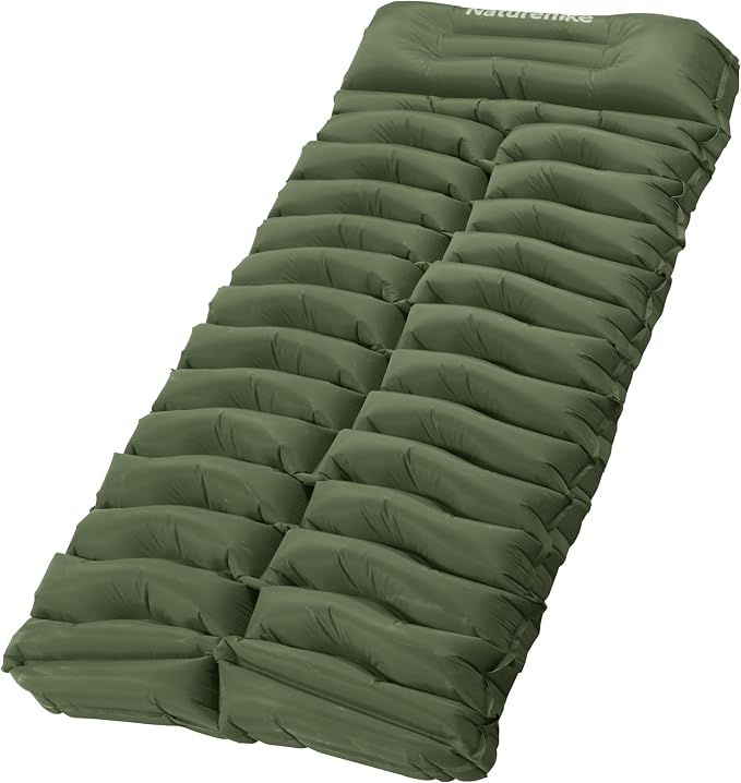 Naturehike Camping Sleeping Pad, Ultralight Inflatable Sleeping Mat with Pillow &Air Pump Sack, 3.74 Inch Lightweight Air Mattress for Camping, Backpacking, Hiking, Traveling
