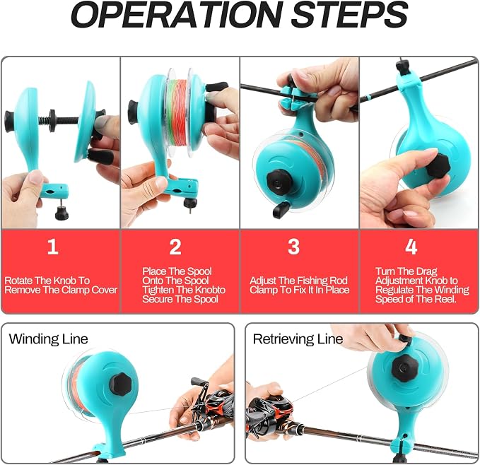 Fishing Line Spooler for Spinning Cast Reels Spooling Station Spools Holder Winder Machine Accessories