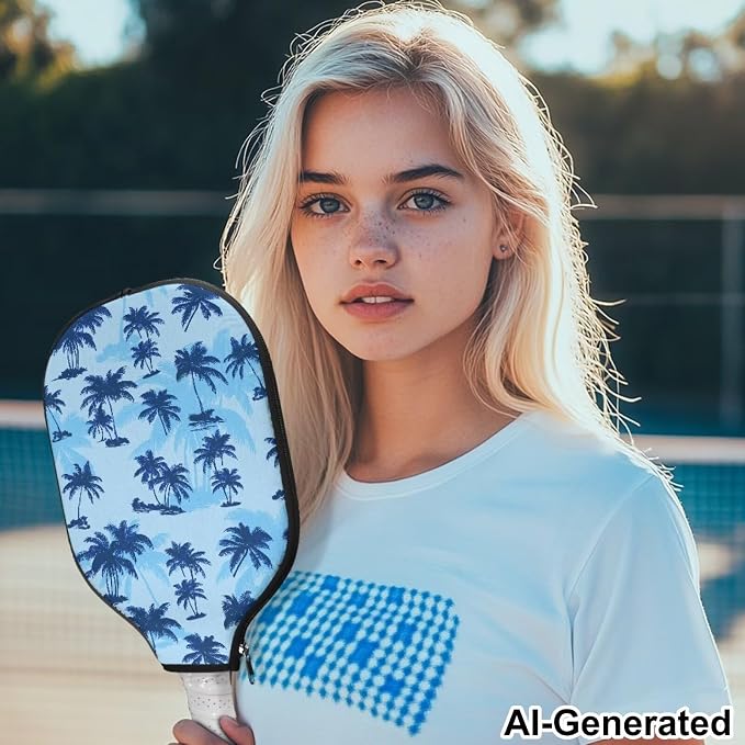 Blue Camo Corgi Pattern Print Pickleball Paddle Covers Only Paddles Holder Sleeve Fits Most Rackets