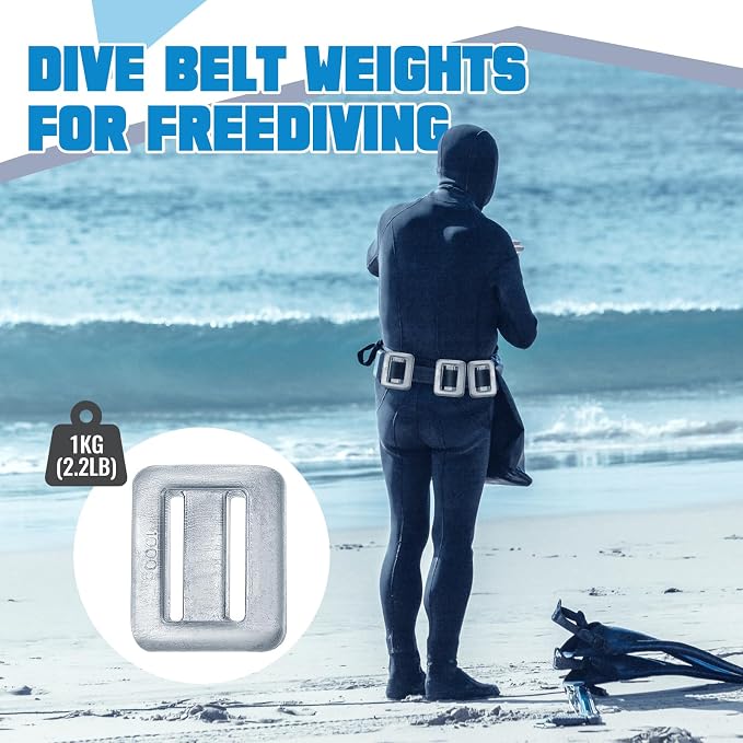 Tellegloww 4 Pcs Dive Weights for Scuba with 1 Pcs Scuba Diving Weight Belt Set Scuba Weights Nylon Long Scuba Weight Belt with Metal Quick Release Buckle for Summer Free Diving Spearfishing