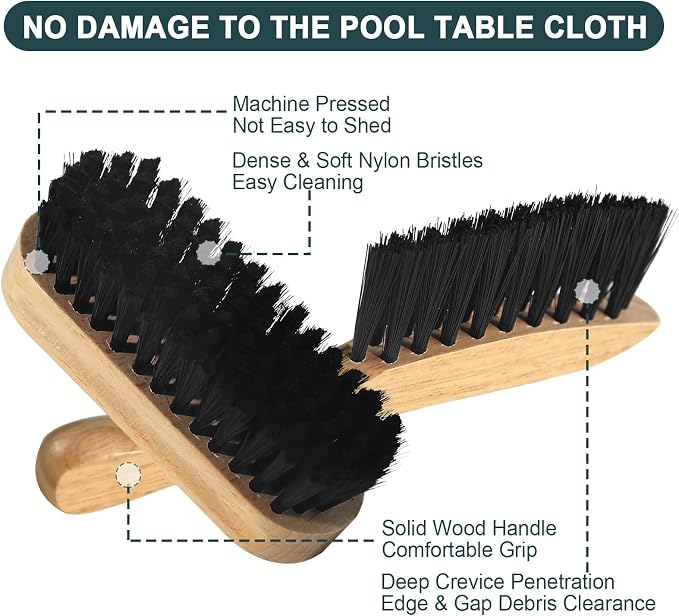 Foam Billiard Tables Cleaner Spray with 2 Pool Table Brushes, 1 Static Gloves, 1 Cloth - Essential Pool Table Cleaning Kit & Billiards Pool Table Accessories Kit for Billiards Players