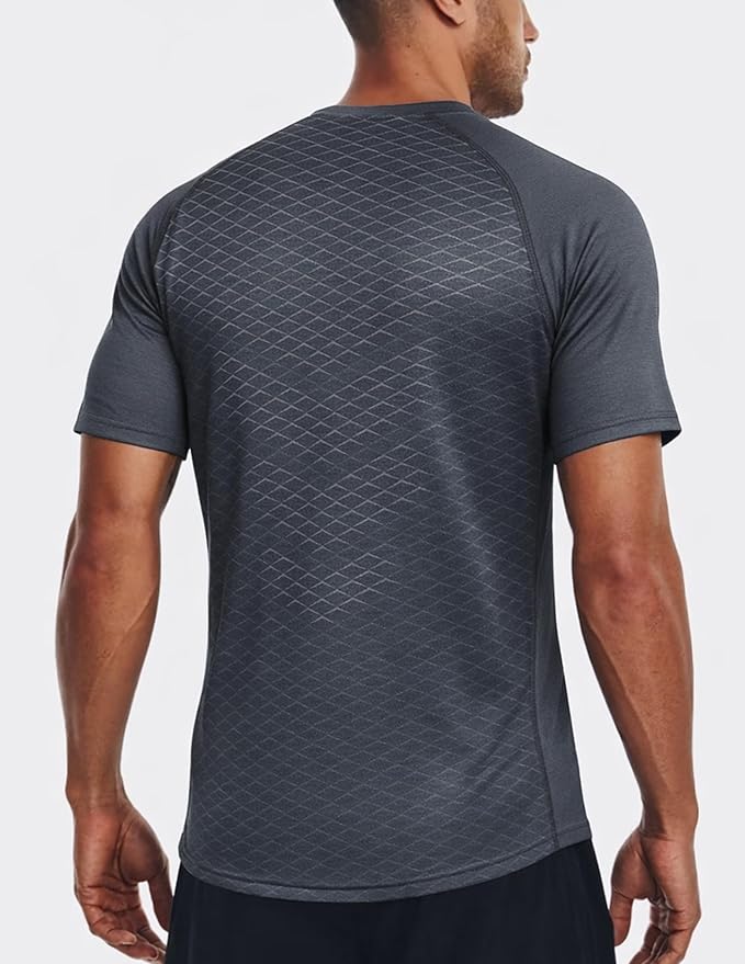 5 Pack Men’s Active Quick Dry Crew Neck T Shirts | Athletic Running Gym Workout Short Sleeve Tee Tops Bulk