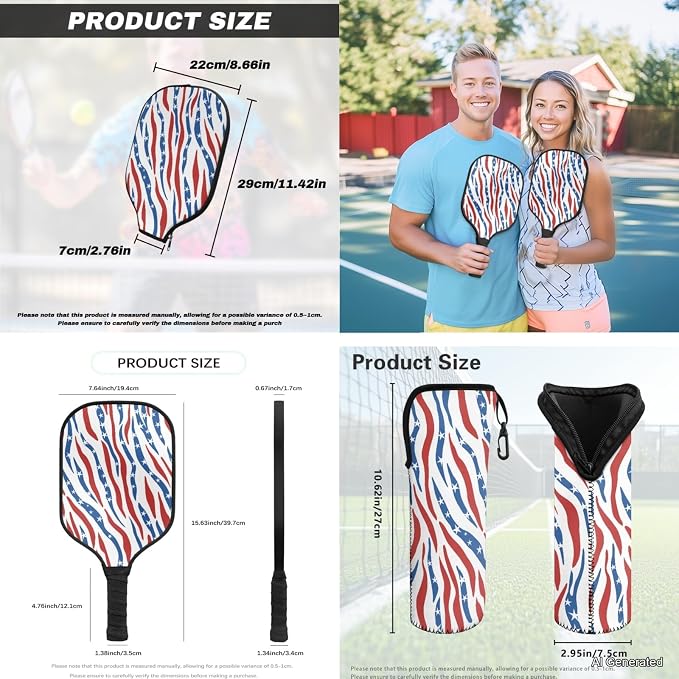 Pickleball Paddles Set 3PCS Pickleball Paddle Case Pickleball Racket Pickleball Bag Ideal for Beginners Gifts