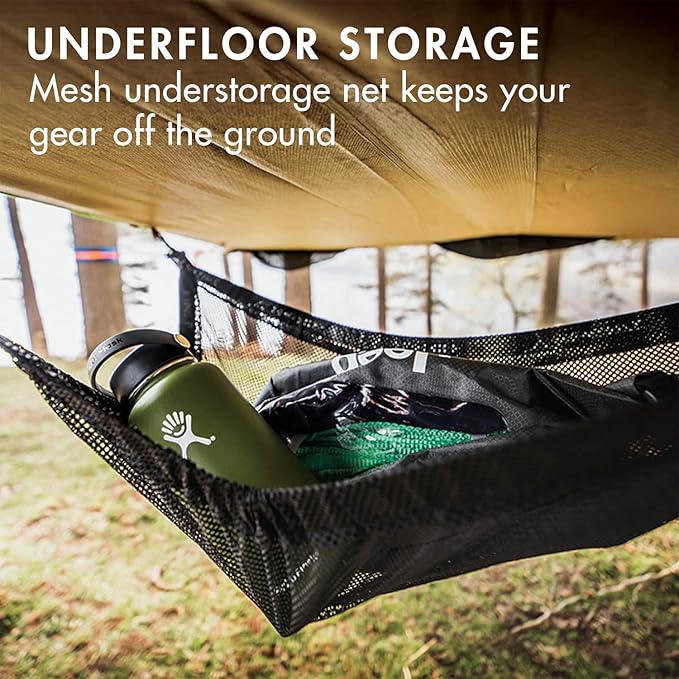 Tentsile Trillium Giant Hammock, The Original Tree Tent Company, 6 Adult Capacity, Anti-Roll, Central Hatch, Ratches and Straps Included, Designed in The UK (6 Person, Black Mesh)