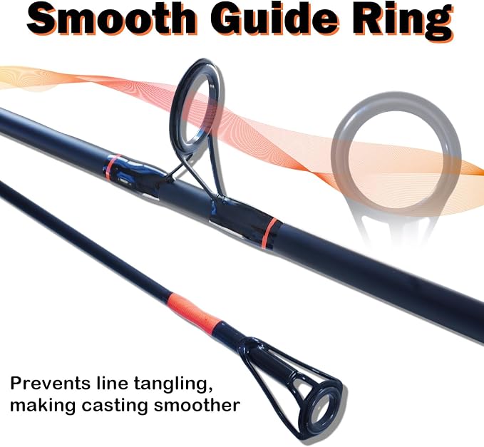 Surf Fishing Rod 9'/10'/11'/12', Carbon Fiber Graphite Spinning Rod 3-Piece Travel Rod with 2 Tips, Includes Pompano Rig & High-Strength Wire Leaders for Saltwater Beach Surf Casting
