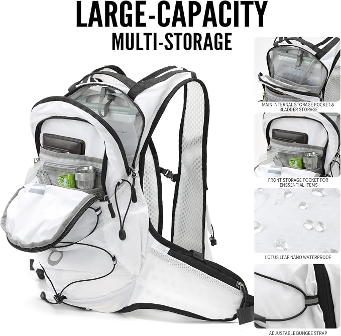 IX INOXTO Hydration Pack Backpack, Lightweight Water Backpack with 2L Hydration Bladder Daypack for Men Women,Running Hydration Vest for Trail Running Hiking Cycling Race Climbing