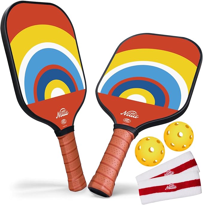 Nettie Pickleball Paddles Set of 1/2/4, USAPA Approved Carbon Fiber Pickleball Paddle, Birthday Galentines Valentines Day Gifts for Girlfriend Women Mom Wife