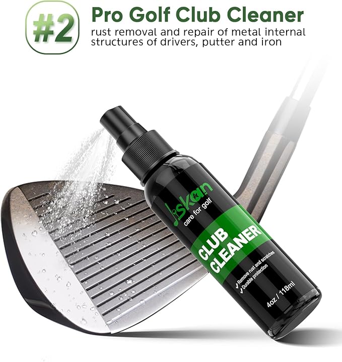 Jiskan Pro Golf Care Kit System Includes Golf Grip Cleaner Club Cleaner Club Polish Club Brush Golf Towel, Essentials Golf Accessories for Men Cool Golf Gifts for Men