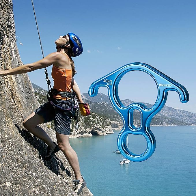 NewDoar Foot Loop for Tree Ascending 40kN Rescue Figure 8 Descender for Climbing Belaying and Rappelling Device