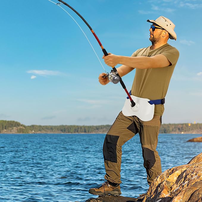 PELLOR 360°Adjustable Padded Fishing Fighting Belt Offshore Tackle Boat Fishing Rod Holder