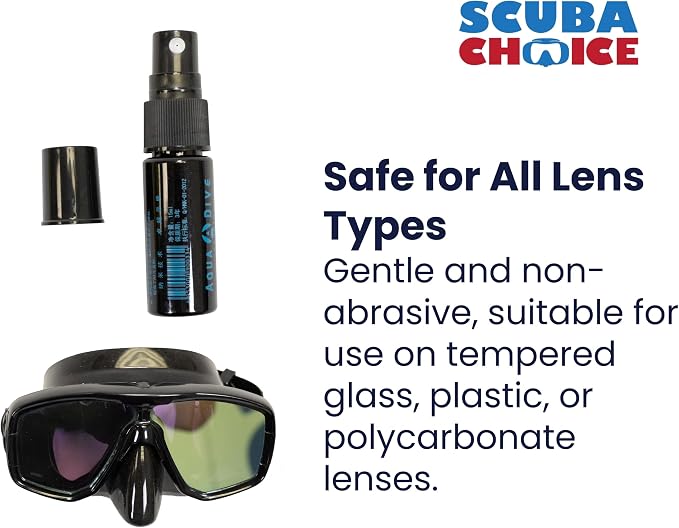Scuba Choice Aqua Dive Anti Fog 15ml Spray for Swim Goggles - Crystal Clear Vision Instant Visibility Snorkel Mask Anti Fog Spray for Scuba Mask, Dive Goggles and Ski Masks