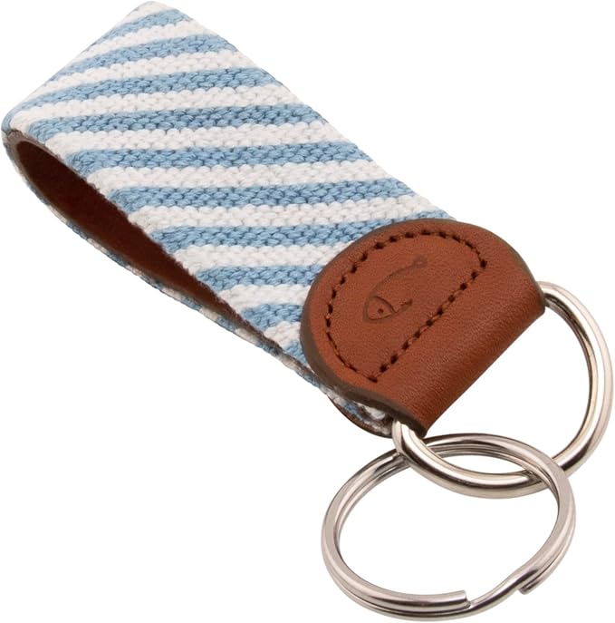 Leather Hand-Stitched Needlepoint Key Fob or Key Chain