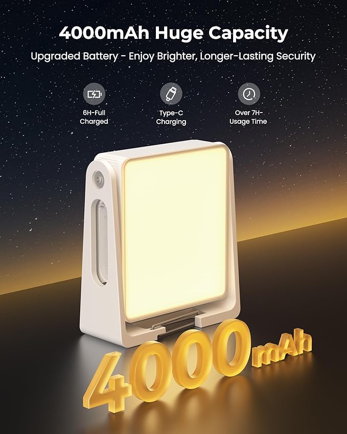 3 Pack Portable Camping Lantern, 4000mAh Dimmable LED Camping Light Flashlight with 360° Stand, 3 Color Modes, Rechargeable Lamp for Power Cuts, 2-in-1 Emergency Lamps for Home Power Outages, White