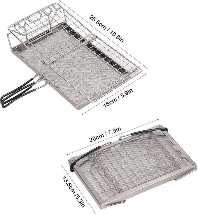 Camping Stove Toaster, Stainless Steel Portable Foldable Stable Structure Gas Toaster for Outdoor Stovetop Camping