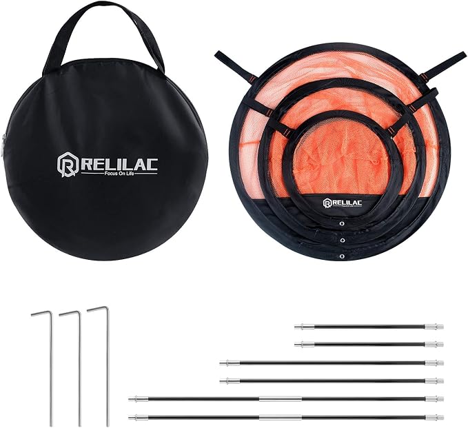 RELILAC Pop Up Golf Chipping Practice Net Set - Indoor/Outdoor Golfing Target Accessories for Golf Practice - Improve Your Short Game - Gifts for Men, Dad, Mom, Husband, Women, Kid, Golfers