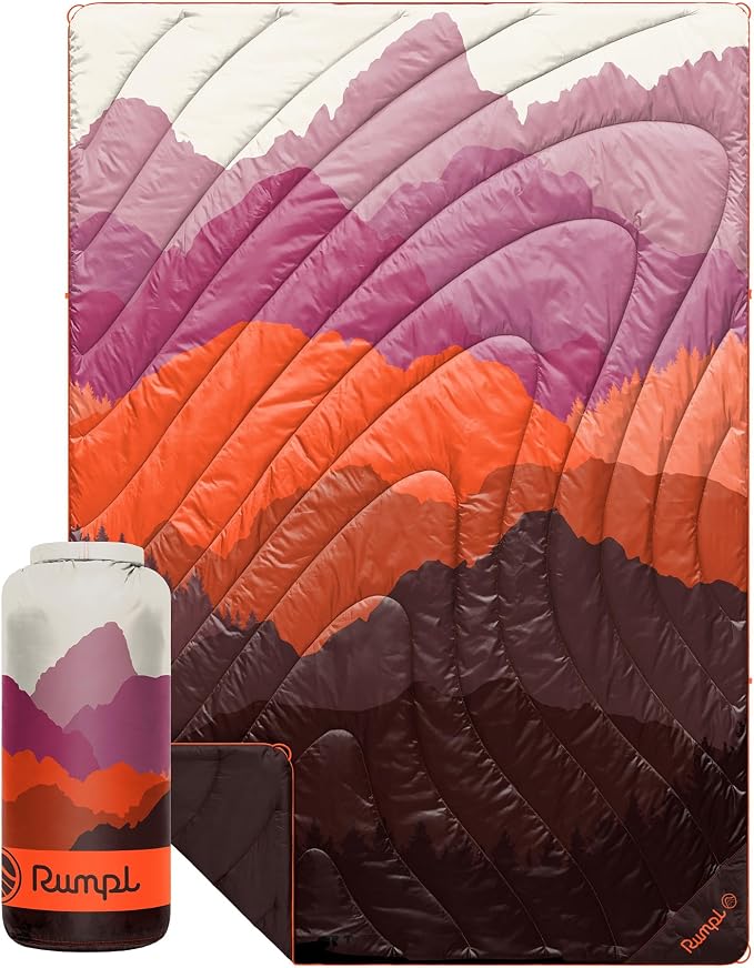 Rumpl Original Puffy 1-Person Blanket for Camping and Outdoors, Teton Dusk